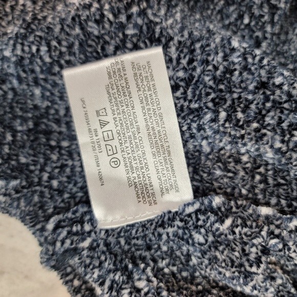 Orvis Chenille Tunic V-Neck Sweater Marled Navy Blue Womens Size XS - Picture 9 of 12